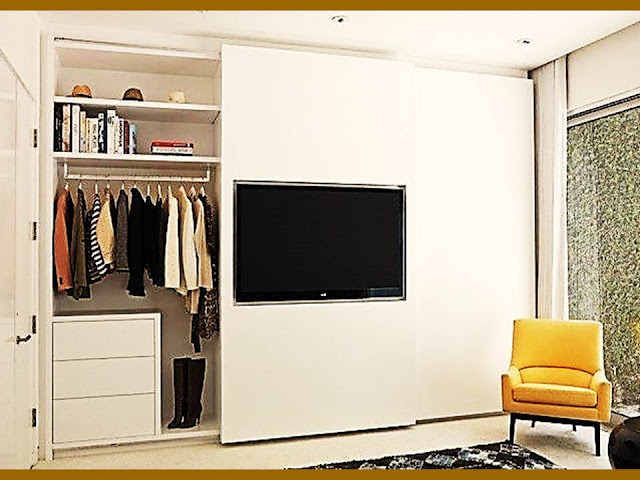 Sliding wardrobe with TV unit