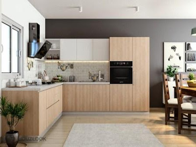 Modern Small L Shaped Modular Kitchen Designs by Alexa Kitchen