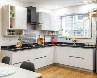 Modern Small L Shaped Modular Kitchen Designs by Alexa Kitchen