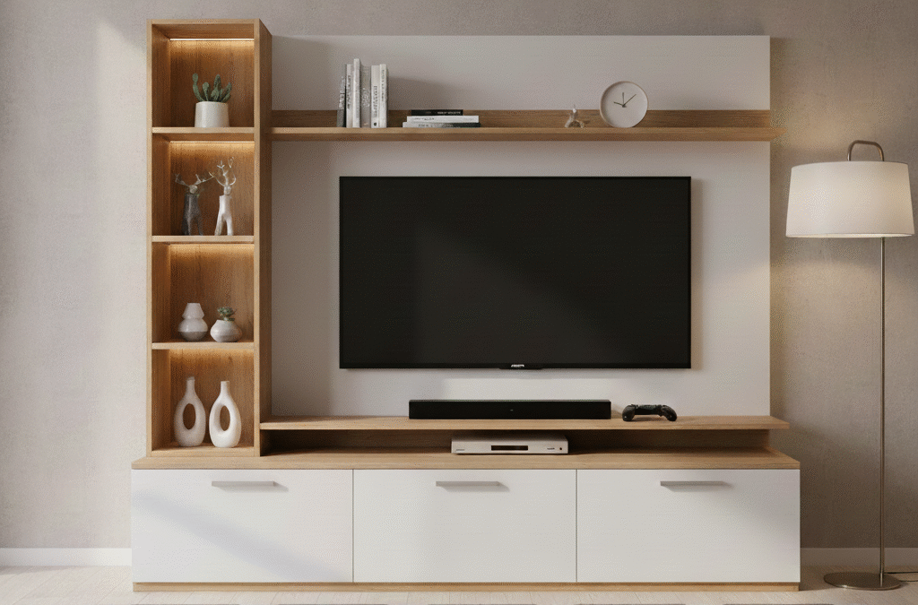 Modern LCD Panel Design In Bedroom