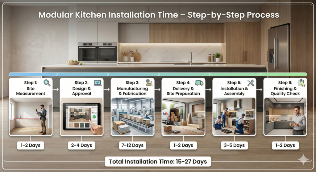 Modular Kitchen Installation Time – Step-by-Step Process